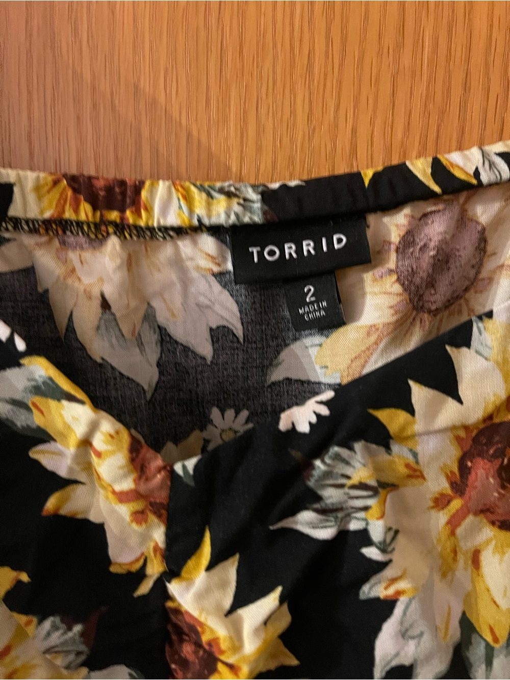 Torrid 2X Sunflower Print Knee Length Challis Dress ~ 90s Alternative Vibes - Picture 2 of 5